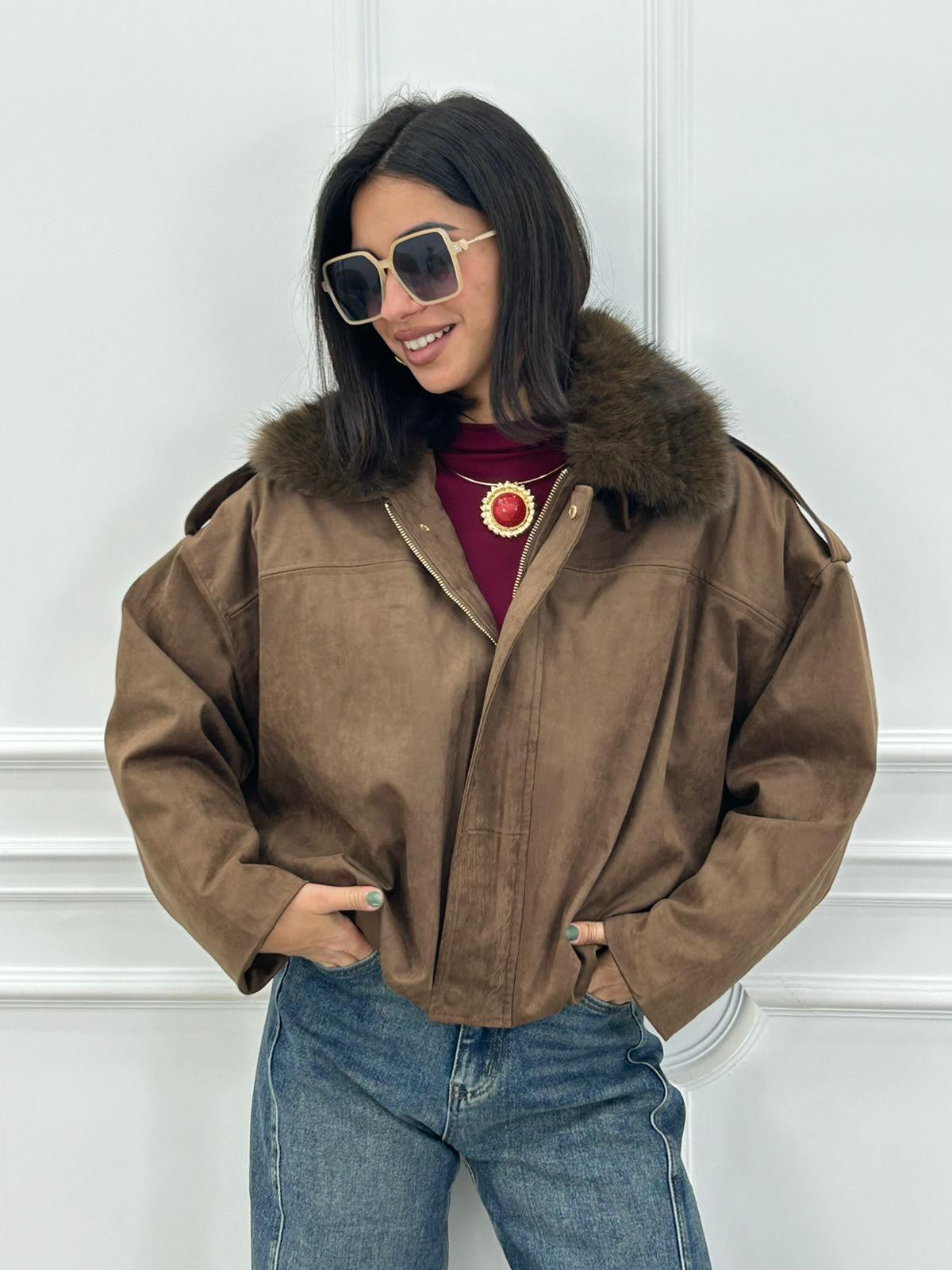 GIUBBIUNO FUR COLLAR CHIC NEW AI26