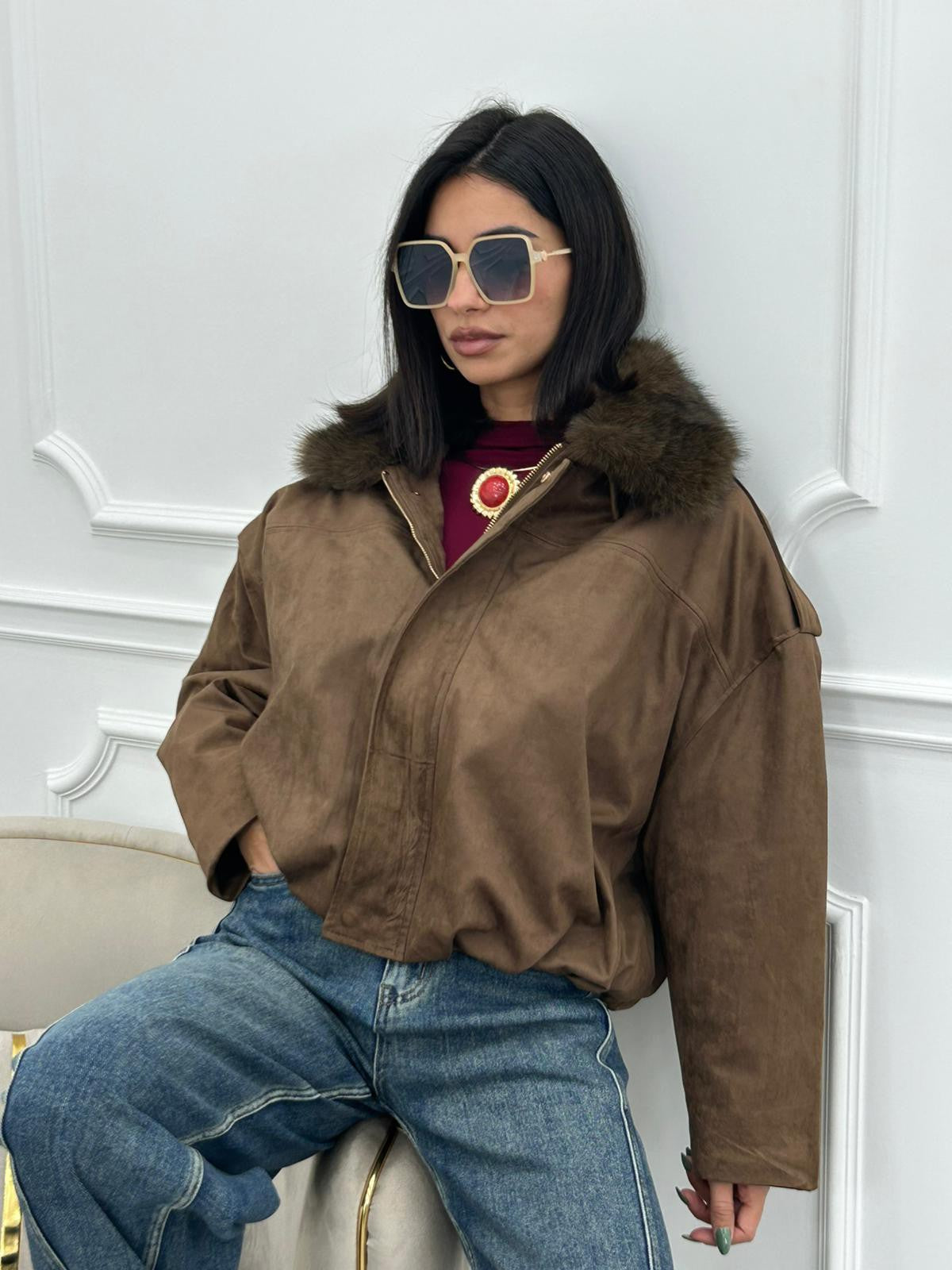 GIUBBIUNO FUR COLLAR CHIC NEW AI26