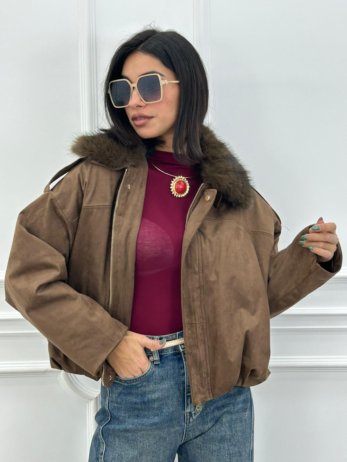 GIUBBIUNO FUR COLLAR CHIC NEW AI26