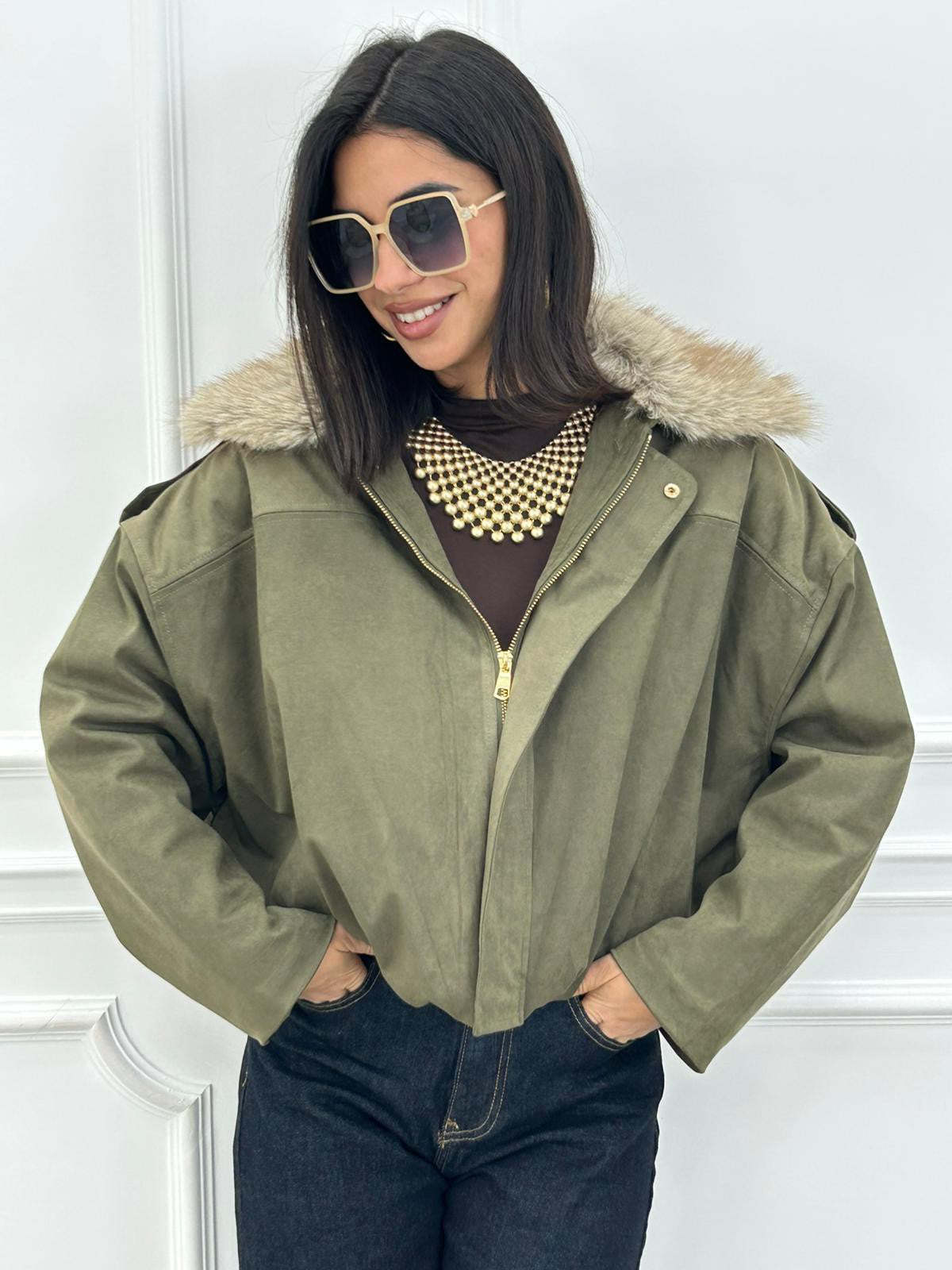 GIUBBIUNO FUR COLLAR CHIC NEW AI26