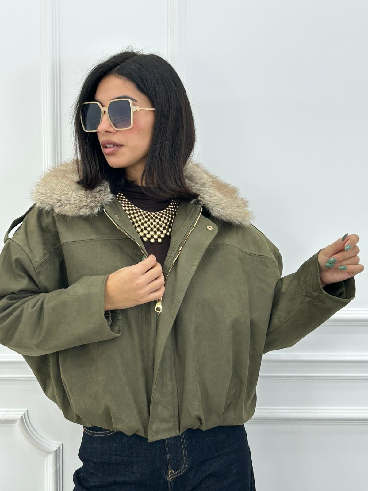 GIUBBIUNO FUR COLLAR CHIC NEW AI26