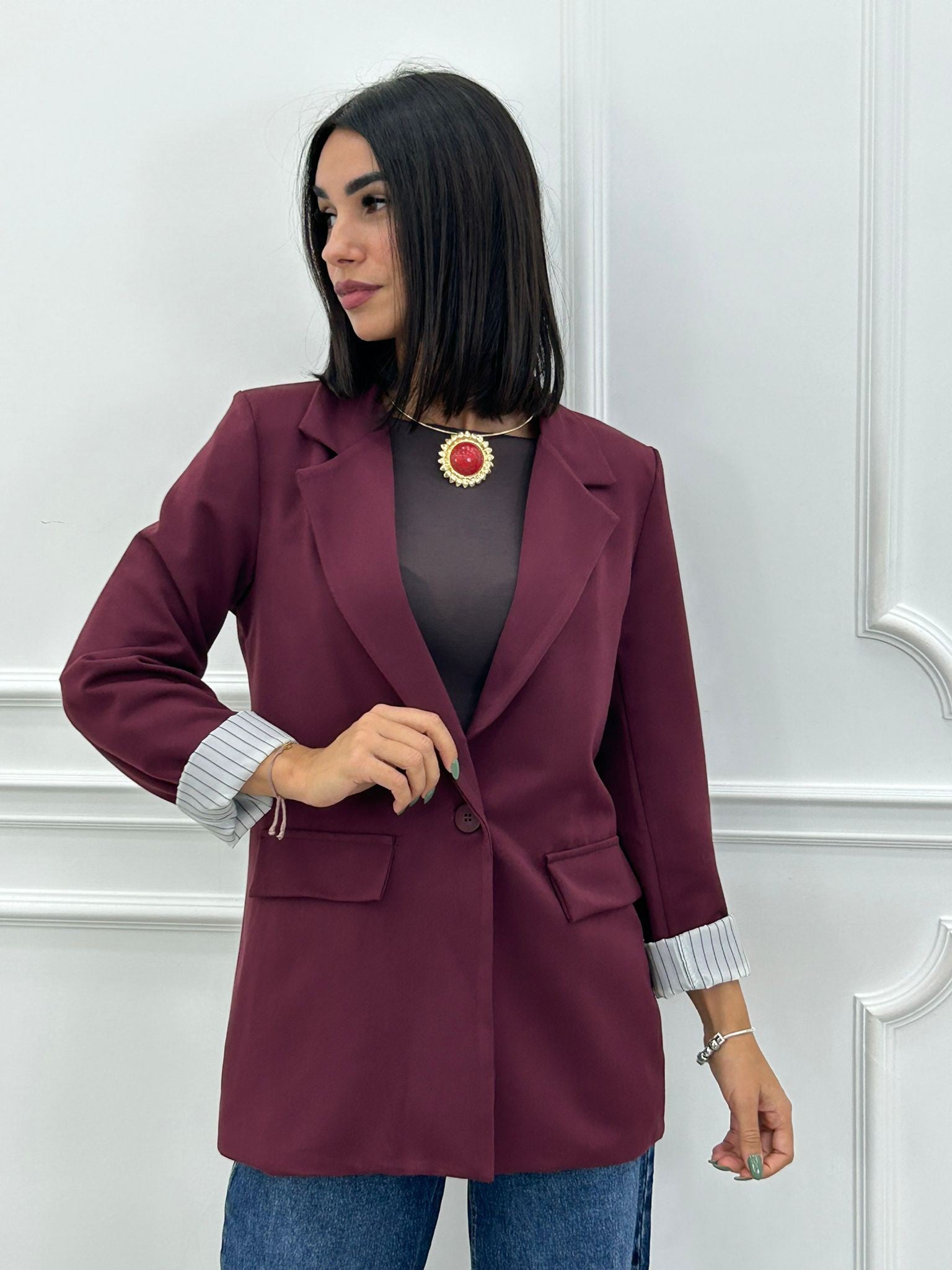 GIACCA VELVET STRIPE NEW AI26