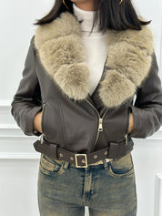 GIUBBINO ECOPELLE FUR COLLAR NEW AI26