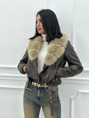 GIUBBINO ECOPELLE FUR COLLAR NEW AI26