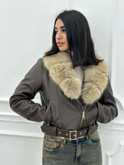 GIUBBINO ECOPELLE FUR COLLAR NEW AI26
