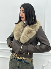 GIUBBINO ECOPELLE FUR COLLAR NEW AI26
