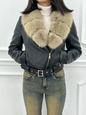 GIUBBINO ECOPELLE FUR COLLAR NEW AI26