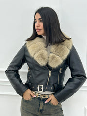 GIUBBINO ECOPELLE FUR COLLAR NEW AI26