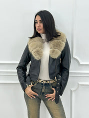 GIUBBINO ECOPELLE FUR COLLAR NEW AI26