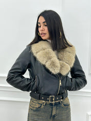 GIUBBINO ECOPELLE FUR COLLAR NEW AI26