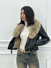 GIUBBINO ECOPELLE FUR COLLAR NEW AI26