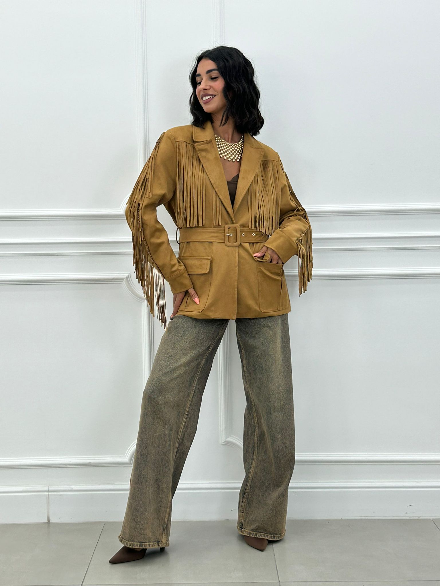 GIACCA CAMOSCIO CON FRANGE NEW AI26
