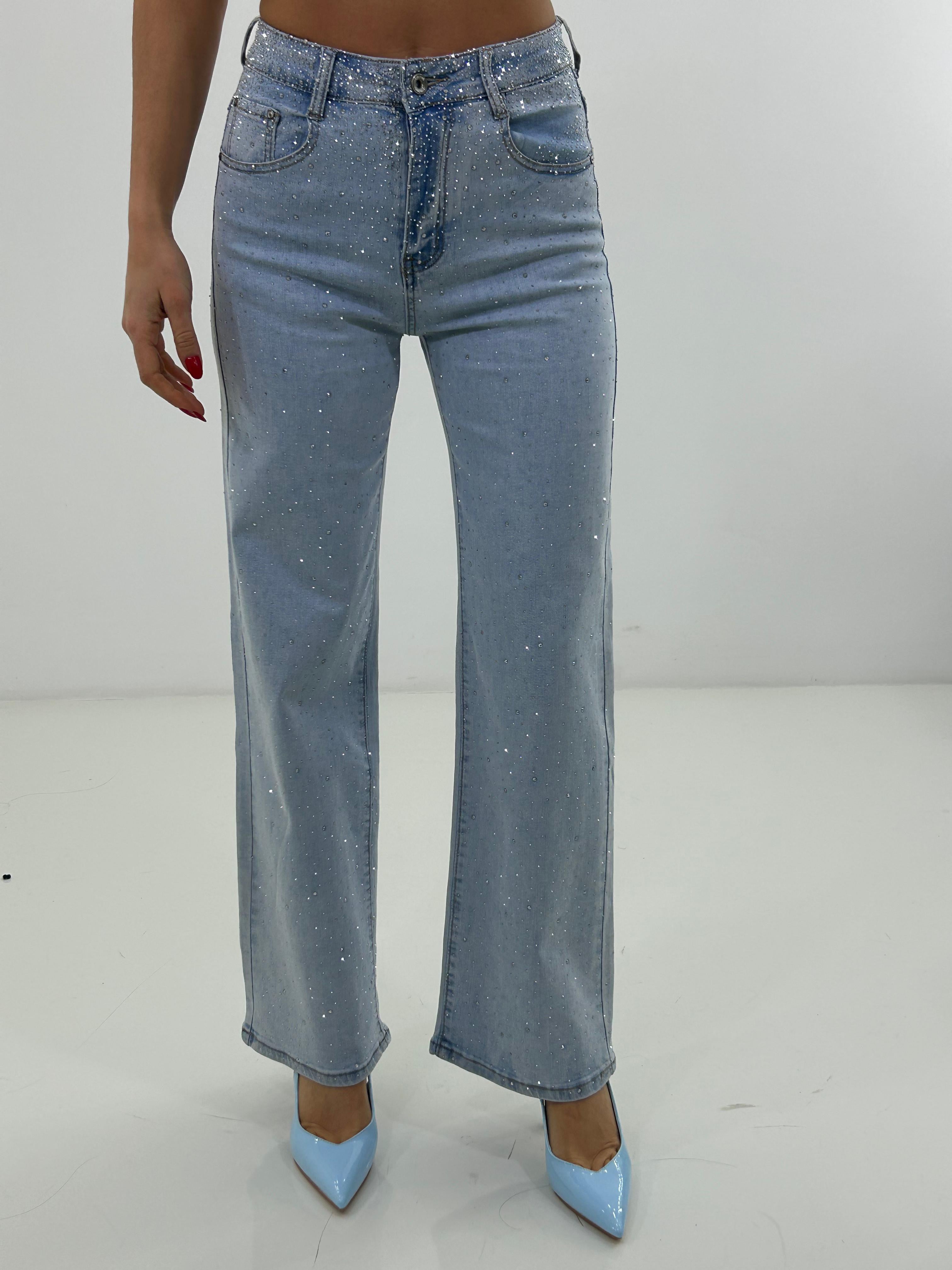 JEANS LIGHT WASH STRASS NEW PE/26