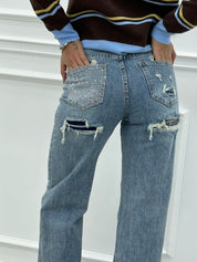 JEANS STRAIGHT CON STRAPPI NEW AI26