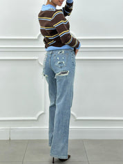 JEANS STRAIGHT CON STRAPPI NEW AI26