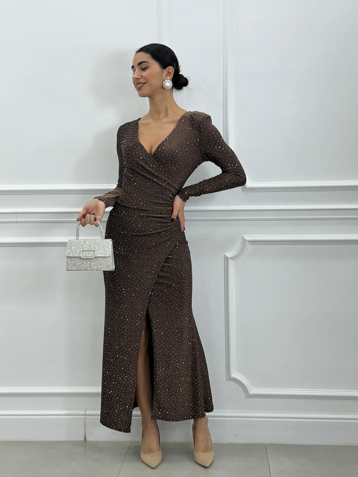 DRESS CRYSTAL DRAPED NEW AI26