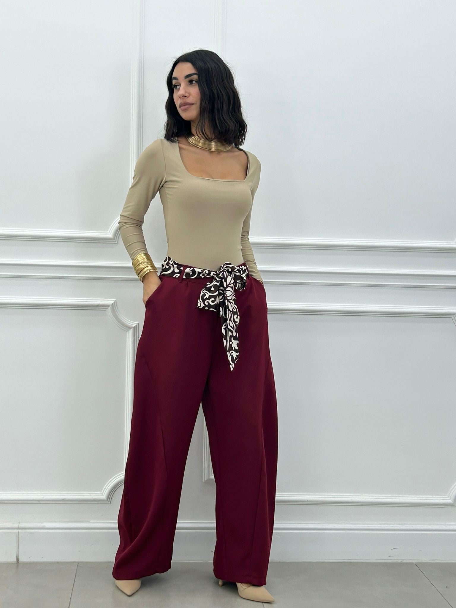 BALLOON PANTS CON FOULARD NEW AI26