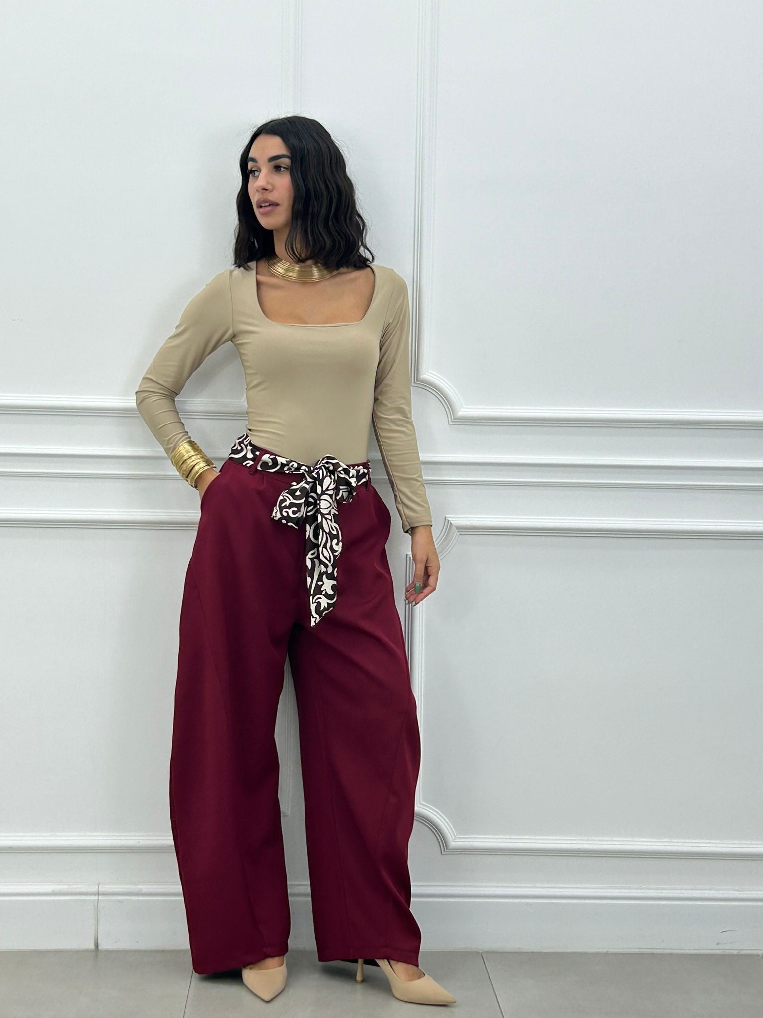BALLOON PANTS CON FOULARD NEW AI26