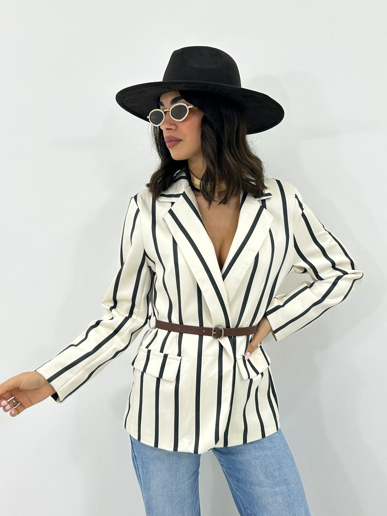 GIACCA VELVET LINES NEW P/E26