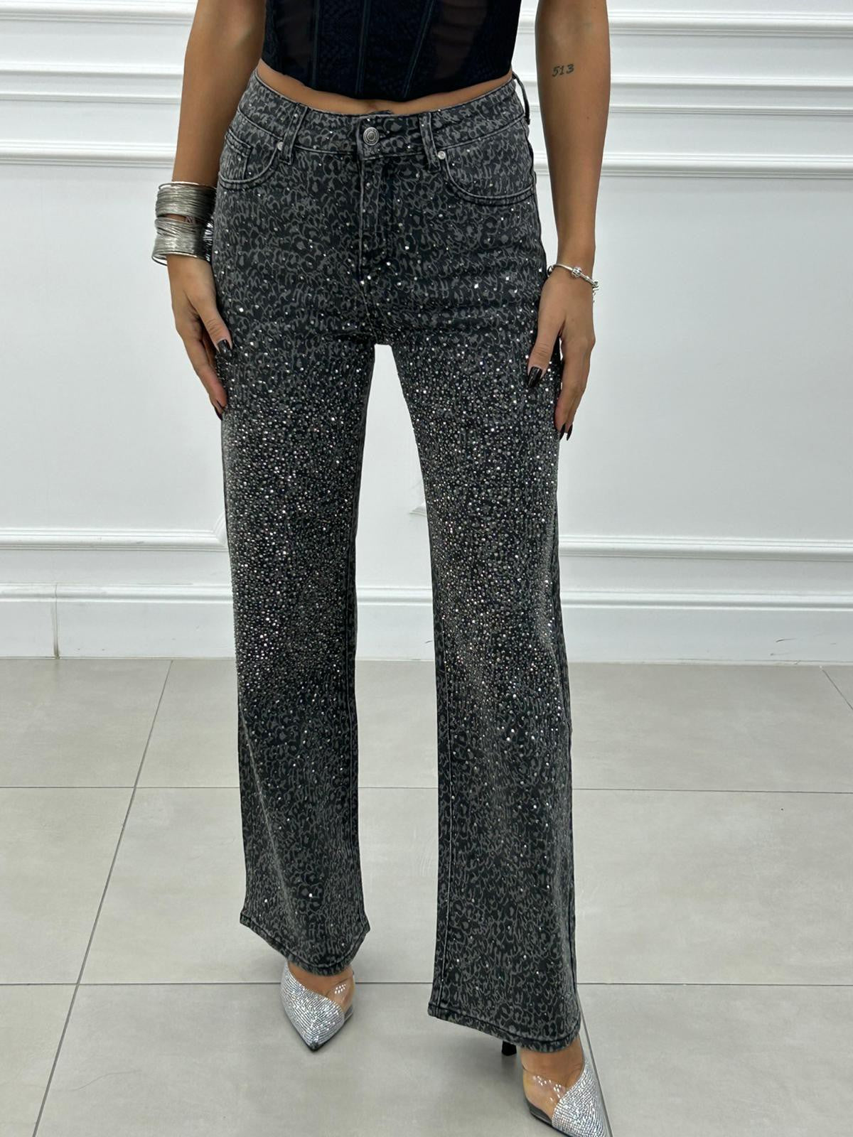 JEANS LEOPARD GREY NEW AI26