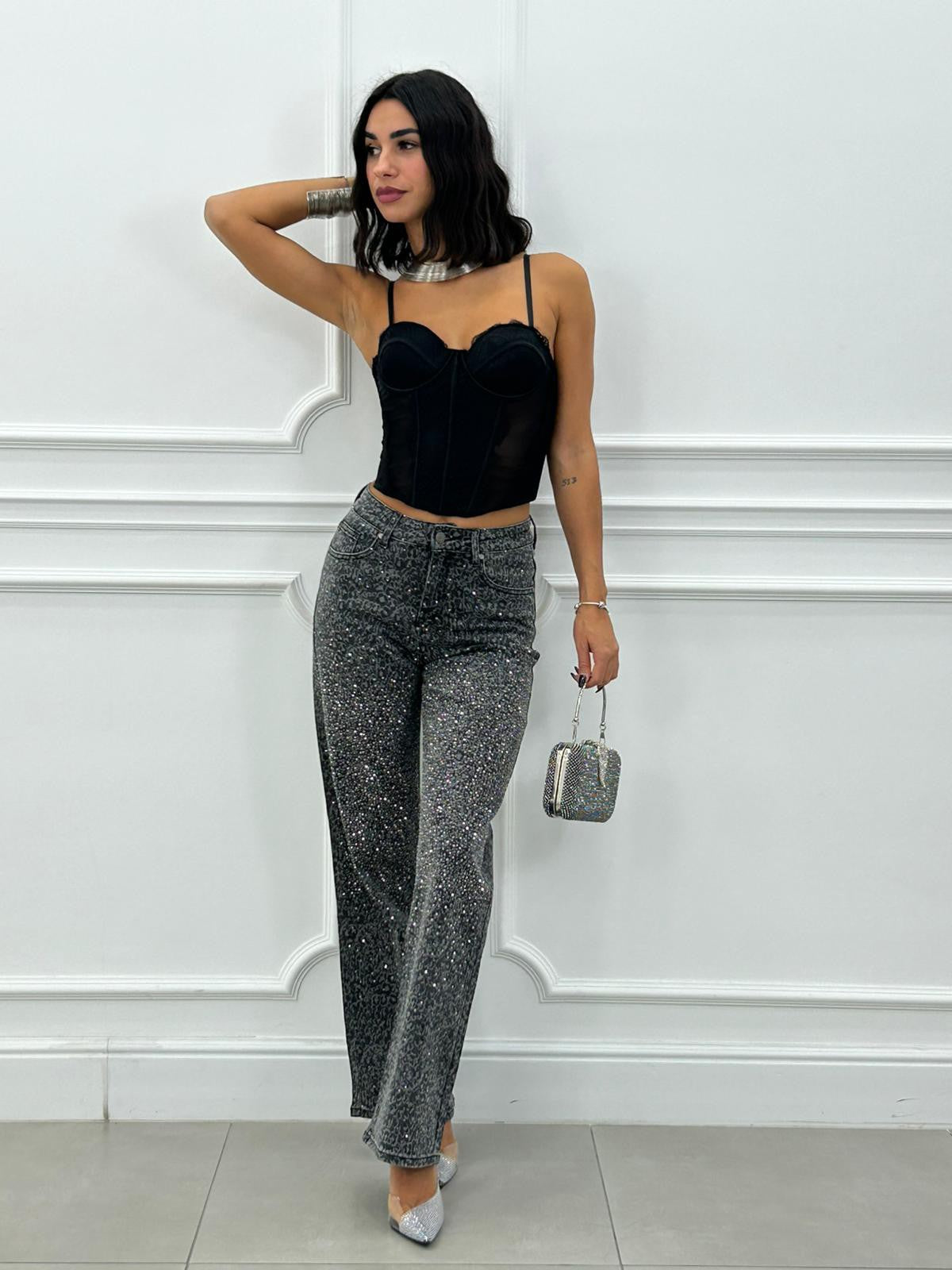 JEANS LEOPARD GREY NEW AI26