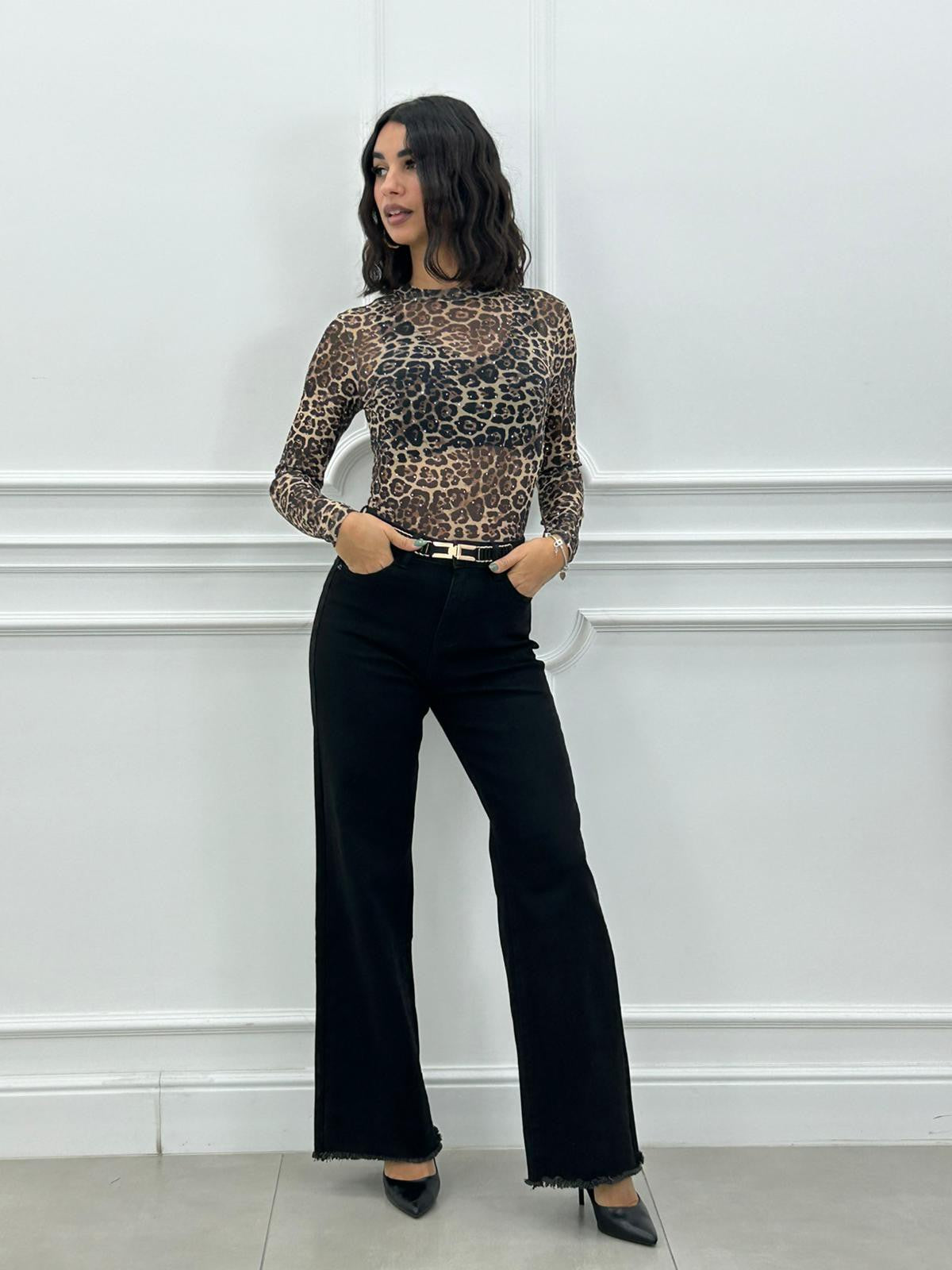 JEANS BLACK FLARED NEW AI26