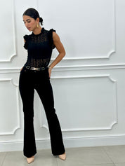 JEANS BLACK FALRE NEW AI26