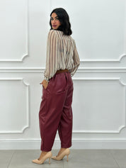 PANTALONE CROPPED IN ECOPELLE NEW AI26