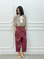PANTALONE CROPPED IN ECOPELLE NEW AI26