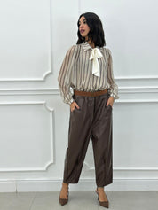 PANTALONE CROPPED IN ECOPELLE NEW AI26
