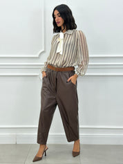 PANTALONE CROPPED IN ECOPELLE NEW AI26