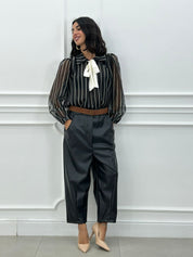 PANTALONE CROPPED IN ECOPELLE NEW AI26
