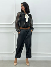 PANTALONE CROPPED IN ECOPELLE NEW AI26