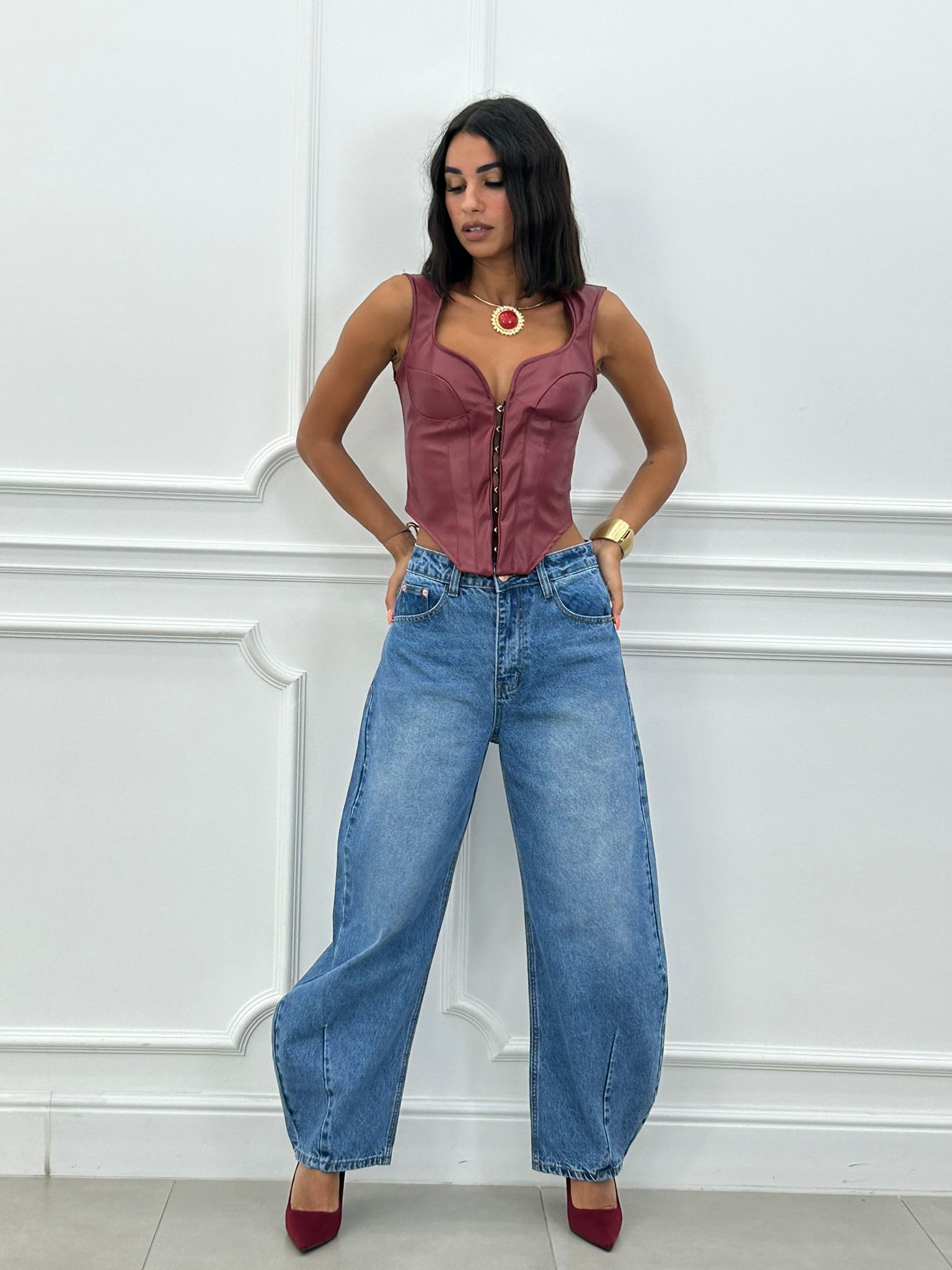 JEANS BALLOON BLUSE NEW AI26