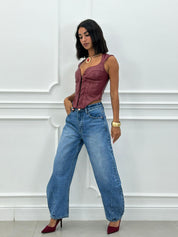 JEANS BALLOON BLUSE NEW AI26