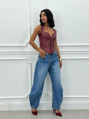 JEANS BALLOON BLUSE NEW AI26