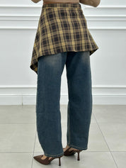 JEANS CON LAYERING FINTO CAMICIA NEW AI26
