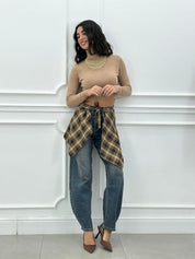 JEANS CON LAYERING FINTO CAMICIA NEW AI26