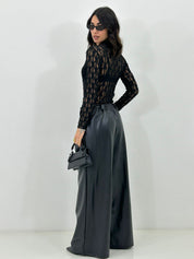 PANTALONE FLOWER BELT NEW P/E26