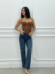 JEANS WIDE LEG STRASS NEW AI26