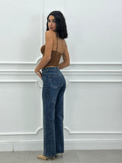 JEANS WIDE LEG STRASS NEW AI26