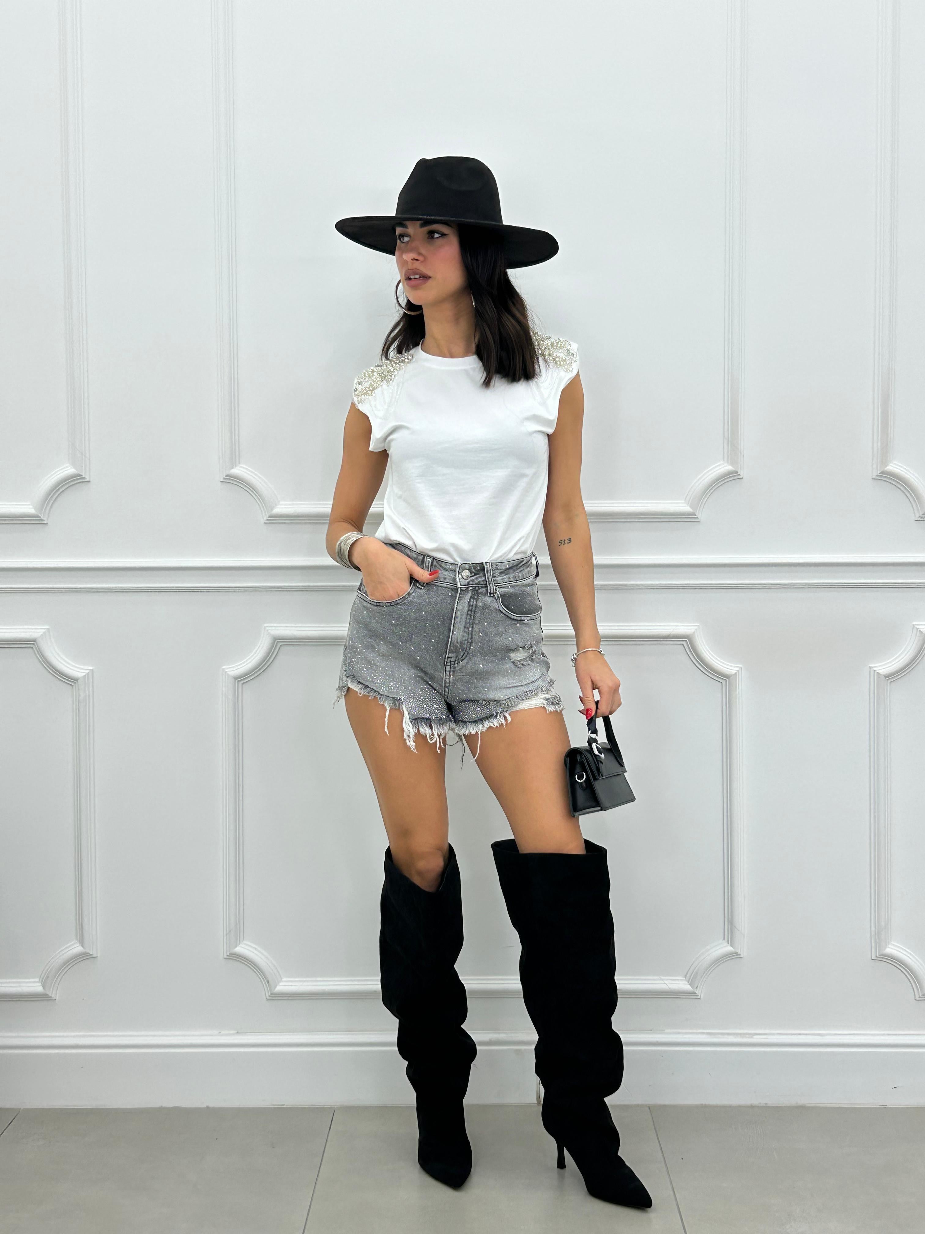 SHORTS DENIM GLITTER NEW PE/26