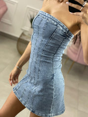 VESTITO JEANS A FASCIA  9610