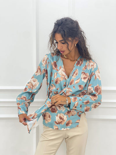 BLUSA RASO CON FIOCCO LATERALE TOP QUALITY