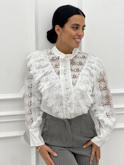 CAMICIA MANICHE PIZZO