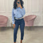 CAMICIA RIGHE CON STRASS