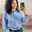 CAMICIA RIGHE CON STRASS