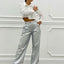 PANTALONE PALAZZO EFFETTO METALLIZZATO