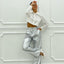 PANTALONE PALAZZO EFFETTO METALLIZZATO