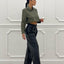 PANTALONE PALAZZO EFFETTO METALLIZZATO